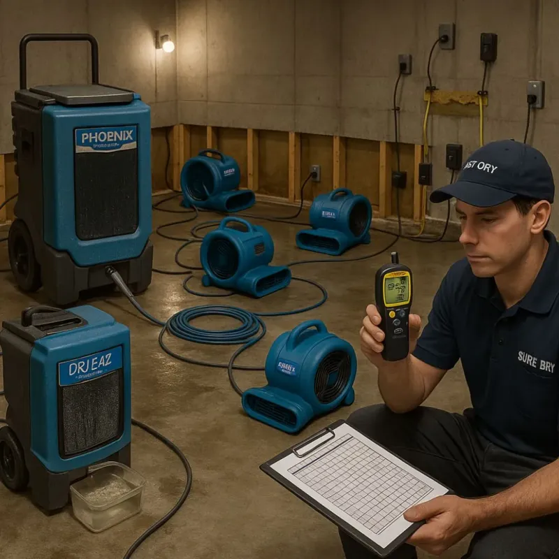 Structural Drying and Dehumidification process in Hyde Park, PA
